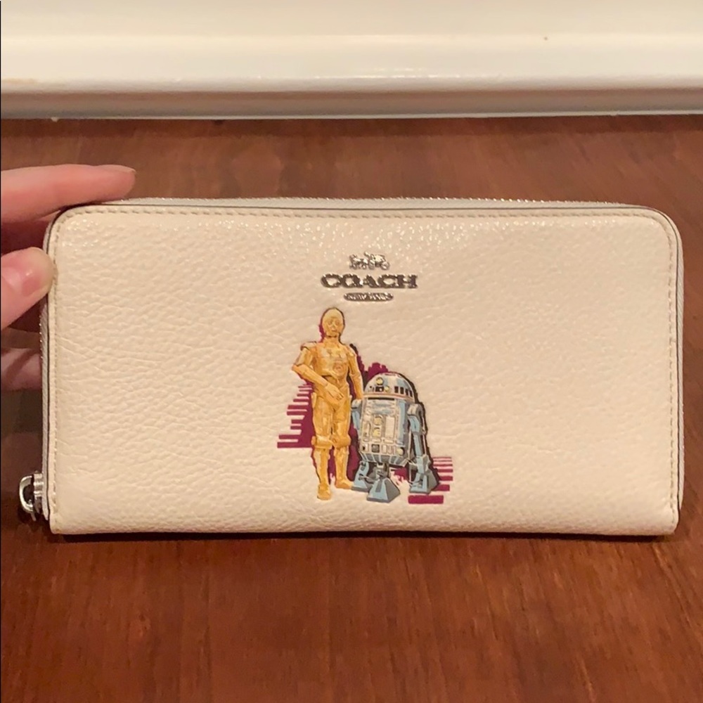 Coach Star Wars R2-D2 White Leather Wallet